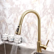 Modern Stainlesss Steel Kitchen Faucet Brushed Gold Basin Fauucet Hot and Cold Pull-out Water Tap Rainfall Mixer robinet cuisine 2024 - buy cheap