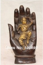 Синий 00241 5 "китайская Бронзовая позолоченная Обезьяна Король Сан Wukong Шакьямуни, татхагата Будда рука 2024 - купить недорого