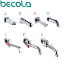 BECOLA Wall Mounted Faucet Spout Square and Round Brass Chrome/Black Spouts Waterfall Shower Faucet Accessories 2024 - buy cheap