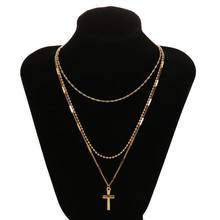 Free Shipping Multilayer Religious Cross Pendan Choker Necklaces For Women Long Sweater Chain Gold Necklace Friends Kolye 2024 - buy cheap