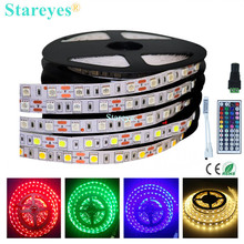 1 Piece SMD 5050 60 LED / M RGB LED Strip 5M 300 LED DC12V Non Waterproof flashlight Strip tape string Ribbon LED Light lighting 2024 - buy cheap