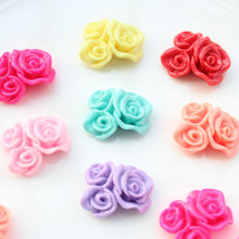Ramo de flores de 3 rosas, resina cabujón, resina de colores mezclados, 24mm, 150 Uds., venta al por mayor 2024 - compra barato