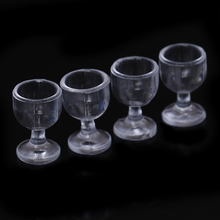 4pcs Set of Miniature Clear Wine Glass Juice Cup Set 1/12 Dollhouse Tableware Accessorries Model Kids Pretend Play 2024 - buy cheap