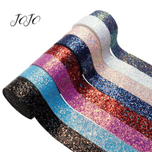 JOJO BOWS 38mm 2y Sparkly Solid Chunky Glitter Ribbon For Needlework Gift Box Wrapping Wedding Party Decoration DIY Hair Bows 2024 - buy cheap