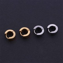 1 Pair  Hoop Earring for Men Women Cool Broaden Round Ear Piercing Stainless Steel Jewelry 2024 - buy cheap