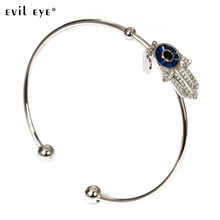 EVIL EYE HIGH QUALITY Hamsa Hand Bangle Bracelet Titanium Steel Open Bangle Women Girl Luxury Jewelry Adjustable EY5164 2024 - buy cheap