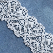 5yard 8.5cm white african lace fabric ribbon embroidery milk silk water-soluble wedding decoration cloth laces accessories 2024 - buy cheap
