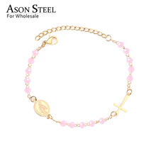 ASONSTEEL Female Adjustable Extender Chains Bracelets Classic Style Black/Red/Pink/Blue Crystal Beaded Bracelets Women Curb Gift 2024 - buy cheap