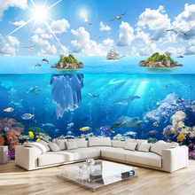 Custom 3D Photo Wall Paper Underwater World Island Landscape Mural Living Room Bedroom TV Background decoration 3D Wall Painting 2024 - buy cheap