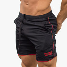 Мужские летние шорты для фитнеса, бодибилдинга, бега, тренировок, 2019, брендовые Короткие штаны до колен, дышащие сетчатые спортивные штаны 2024 - купить недорого