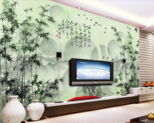 beibehang Custom wallpaper 3d photo mural ink bamboo 3D circle living room bedroom TV background wall papers home decor 3d mural 2024 - buy cheap