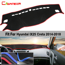 Capa antiderrapante para plataforma de instrumentos, acessórios para carro, almofada de painel, para hyundai, creta ix25 2014 a 2018 2024 - compre barato