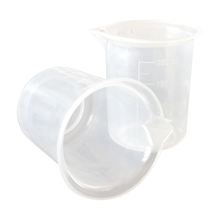 Copo de medição de plástico transparente, para cozinha, laboratório, engrossado com tampa, jarro de medição, 200ml, 2 peças 2024 - compre barato