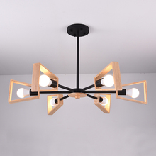 Lámpara de araña nórdica para sala de estar, lámpara de dormitorio con personalidad creativa de madera maciza para comedor, lustre de cristal 2024 - compra barato