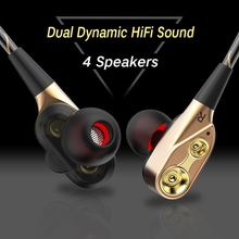 Wired earphone With Built-in Micro 3.5mm In-Ear earphones Hifi Sport dual drive Stereo bass Earbuds Headset for xiaomi iphone 7 2024 - buy cheap