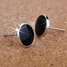 Hot Sell Fashion Black Men`s 925 Sterling Silver Men Stud Earrings Jewelry Wholesale Anti-allergic Gift Drop Shipping 2024 - buy cheap