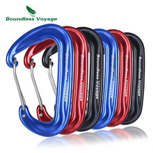 Boundless Voyage Aluminum Alloy D-type Carabiners Hook Locking for Outdoor Hammocks Climbing Camping 2024 - buy cheap