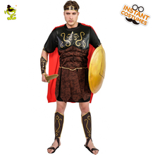Fantasia de soldado romano para homens adultos, para festa de halloween, roupa de fantasia, conjunto de guerreiro 2024 - compre barato