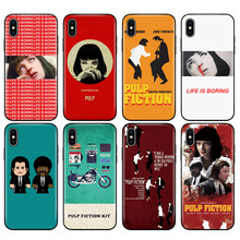 Funda de tpu negra para iphone 5 5s SE 2020 6 6s 7 8 plus x 10, funda de silicona para iphone XR XS 11 pro Max, carcasa Pulp Fiction 2024 - compra barato