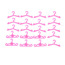 20 Pcs/Lot Pink Hangers Dress Clothes Accessories For Barbie Doll Pretend Play New year Girls' Gift 2024 - купить недорого