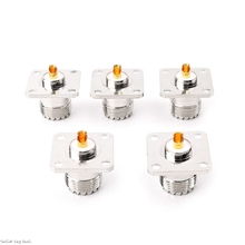 5pcs UHF SO239 Female Flange Panel Chassis Deck Mount Adapter Connector Straight 4XFD 2024 - buy cheap