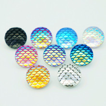 Escalas de peixe ns1008 com gradiente de 18mm, para pulseira de amuleto, com botões, para diy, jóias e bolhas 2024 - compre barato
