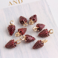 10 pcs 8*16mm Oil Drop Berry Fruit Enamel Charms Fits Bracelet DIY Gold Metal Pendant Earring Jewelry Accessories New YZ290 2024 - buy cheap