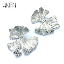 Vintage Metal Leaf Drop Dangle Earrings For Women Bohemia Leaves Statement Big Earrings Jewelry Gift UKEN 2024 - buy cheap