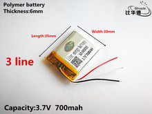 3 line Good Qulity 3.7V,700mAH,603035 Polymer lithium ion / Li-ion battery for TOY,POWER BANK,GPS,mp3,mp4 2024 - buy cheap