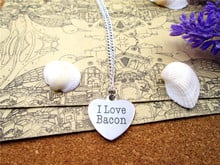 Collar de acero inoxidable con abalorio «I love bacon» de 3 unidades por lote, regalo de joyería con más estilo para elegir 2024 - compra barato