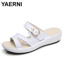 Yaerni2019 sandálias planas femininas, sapatos preto e branco para praia, chinelos confortáveis de dedo do pé redondo, 859 2024 - compre barato