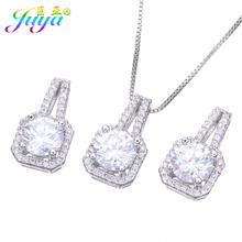 Juya Indian Jewelry Supplies Micro Pave Luxury Cubic Zirconia Pendant Necklace For Women Wedding Christmas Gift Wholesale 2024 - buy cheap