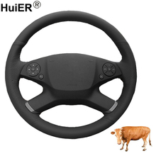 Hand Sewing Car Steering Wheel Cover Top Layer Cow Leather For Mercedes-Benz W212 E-Class E 200 260 300 2009 2010 2011 2012 2013 2024 - buy cheap