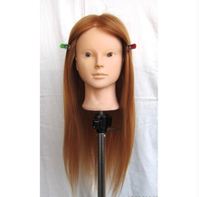 Cabeça de manequim feminina com cabelo dourado, cabeça de modelo de treino para cabeleireiros 2024 - compre barato
