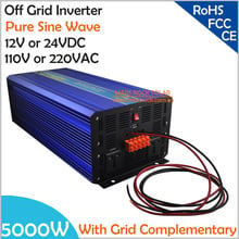 Inversor Solar o de viento de onda sinusoidal pura fuera de red, 5000W, 12V/24V, función de carga adicional con pantalla LCD 2024 - compra barato