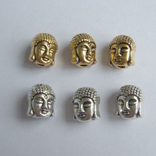 Cuentas espaciadoras de cabeza de Buda antiguo/dorado de aleación de doble cara 20 piezas para la fabricación de joyas 2024 - compra barato
