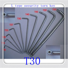 20 pcs/lot High Quality T30 Alloy Steel  L type security Torx  Key Box End Wrench 2024 - buy cheap