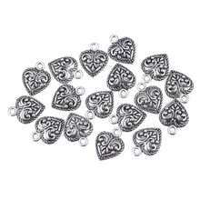 30pcs/lot Zinc Alloy Heart Shape Charms Pendant Ancient Mysterious Texture Jewelry for Necklace DIY Making Accessories 2024 - buy cheap