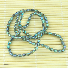 AAA Top Quality 4x6mm Teardrop Beads Crystal Glass Beads Crystal Transparent Green Plated 490pcs/lot Free Shipping 2023 - buy cheap