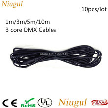 10pcs/lot 1M/3M/5M/10 Meters Length 3-pin Signal Connection DMX Cable For LED Stage Lights, Accessories, 3 Core DMX Signal Line 2024 - buy cheap