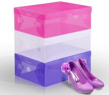 Оптовая продажа, 400 шт./лот, Женская пластиковая прозрачная коробка для хранения обуви, органайзер 28 см * 18 см * 10 см 2024 - купить недорого