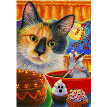 Pintura de diamante 3D con diseño de gato y ratón, mosaico de diamantes de imitación de Rubik, bordado de punto de cruz, decoración para el hogar 2024 - compra barato