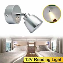 1X Warm LED Wall Spot Light Ceiling Reading Spotlight Bedside Lamp Switch 12V 3W  For Camper RV Van Caravan Boat 2024 - buy cheap