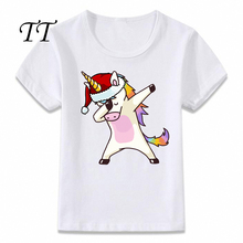 Kids Clothes T Shirt Dabbing Unicorn Christmas Dab Santa Deer Children T-shirt For Boys And Girls Toddler Shirts Tee 2024 - buy cheap