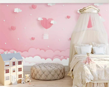 Beibehand-papel de parede personalizado, três dimensões, rosa, nuvem, princesa, quarto das crianças, sala de estar, 3d 2024 - compre barato