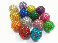 ¡Nuevo! 20mm 100 unids/lote brillante claro resina mixta Bola de diamantes de imitación de perlas grueso para niños de fabricación de la joyería 2024 - compra barato