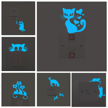 LUXINHONG Новый 3d наклейки стены в детской комнате синий свет мультфильм наклейки стикеры спальня home decor Гостиная наклейки 2024 - купить недорого