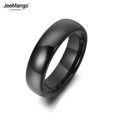 JeeMango Trendy 6mm Black Glossy Ceramics Rings Jewelry Bohemia Office Style Party Anniversary Rings For Women Anneaux JR19053 2024 - buy cheap