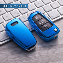 Blue Smart TPU Key Cover Fob Case for Audi A1 A3 A4 S3 S4 Q3 Q5 Q7 2024 - buy cheap