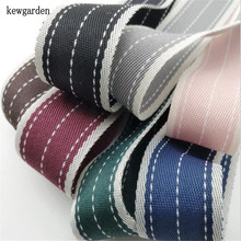 Kewgarden-Cinta de rayas de 10mm, 22mm y 35mm, accesorios para broche de lazo, cintas de satén hechas a mano, cinta de algodón y poliéster, 20 yardas 2024 - compra barato